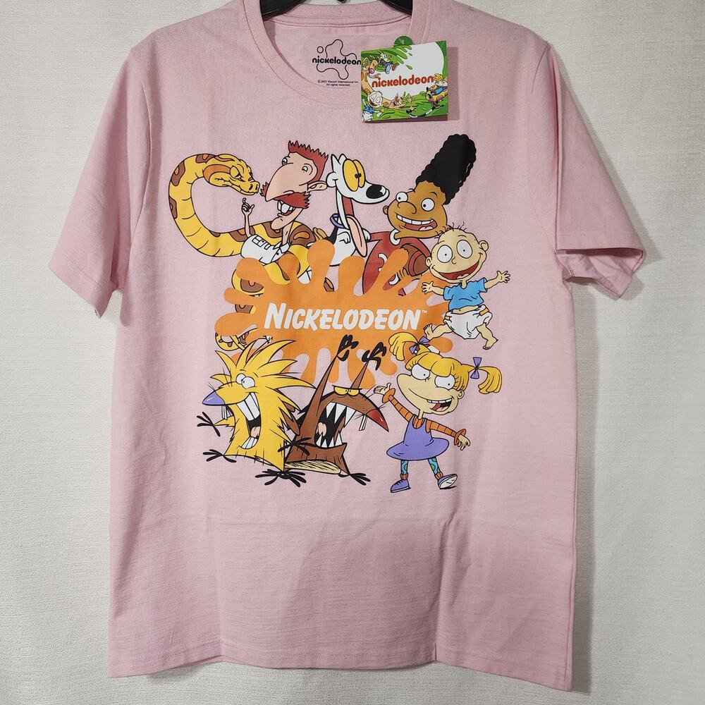 NICKELODEON family of character pink shirt size medium men